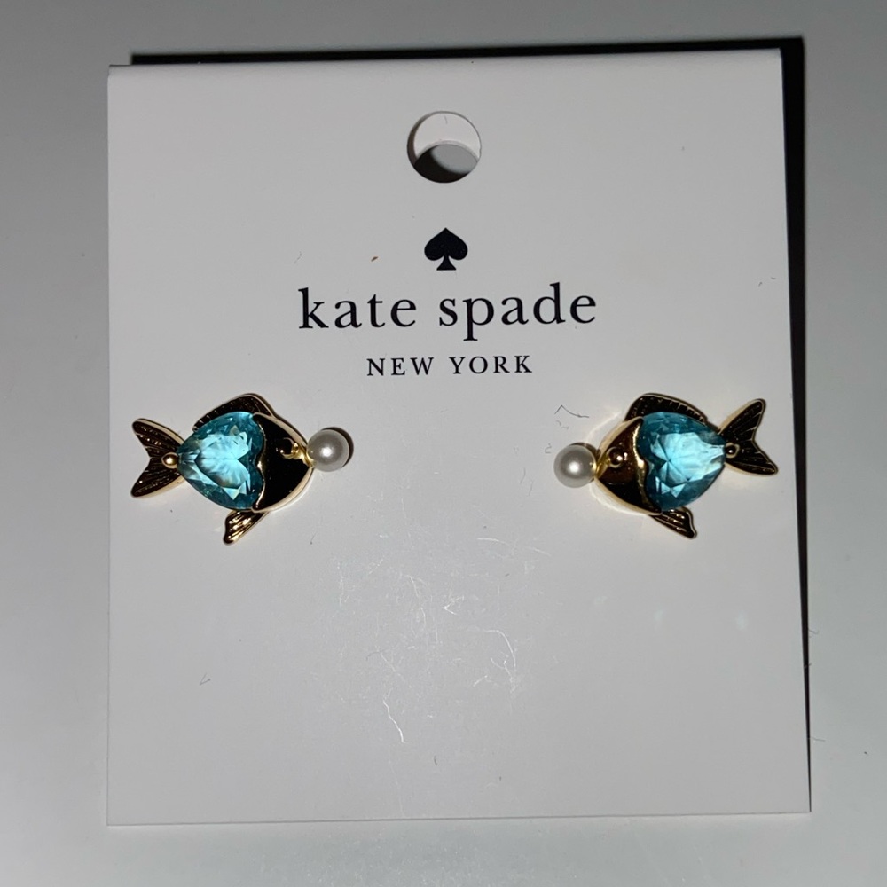 🩵NWT🩵 Kate Spade what a catch fish stud earrings